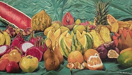 Pedro Diego Alvarado-Rivera, ‘Frutas con Fondo Verde’, 2019