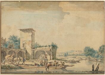 Wigerus Vitringa, ‘River Landscape with a Ferry Boat’