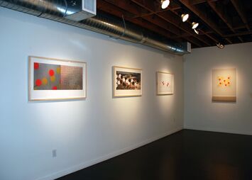 "Temporal Paintings" by Peter Wayne Lewis and "Specific to the Pacific" by Dean DeCocker, installation view