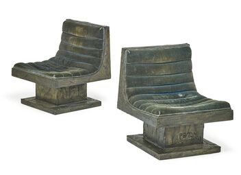 Paul Evans (1931-1987), ‘Pair of rare swivel lounge chairs, possibly unique, New Hope, PA’, 1970