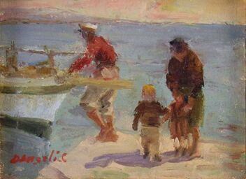 Cosmo D'Angeli, ‘Preparing the Boat’, ca. 1940