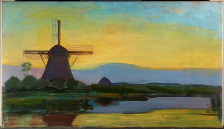 Piet Mondrian, ‘Oostzijdse Mill with Extended Blue, Yellow and Purple Sky’, 1907-08