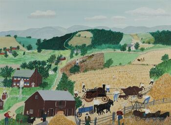 Grandma Moses, ‘The Thrashers’, 1954