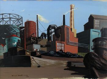 Leonard Everett Fisher, ‘Industrial Scene’, 1949