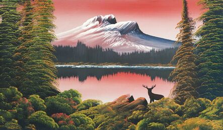 Levine Flexhaug, ‘Untitled (Mountain lake with deer)’, 1945