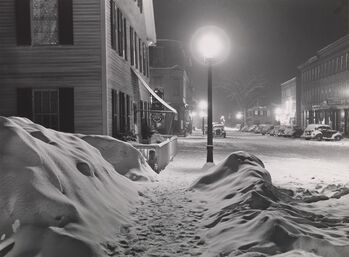 Marion Post Wolcott, ‘Main Street at Night After Blizzard, Woodstock, Vermont’, 1940; printed 1977
