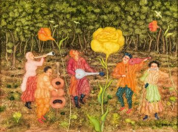 Arik Brauer, ‘Musik für 3 Rosen’, 0