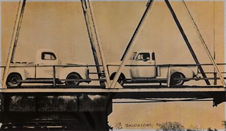 John Baldessari, ‘Two trucks/two decisions (on bridge)’, 1996