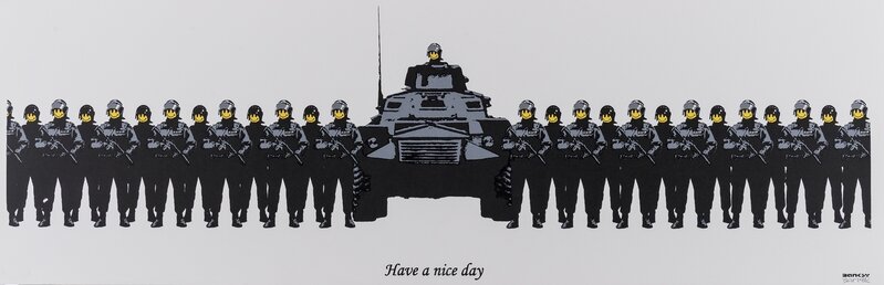 Banksy, ‘Have a Nice Day (Anarchist Book Fair) (Signed)’, 2003, Print, Screenprint in colours, Forum Auctions