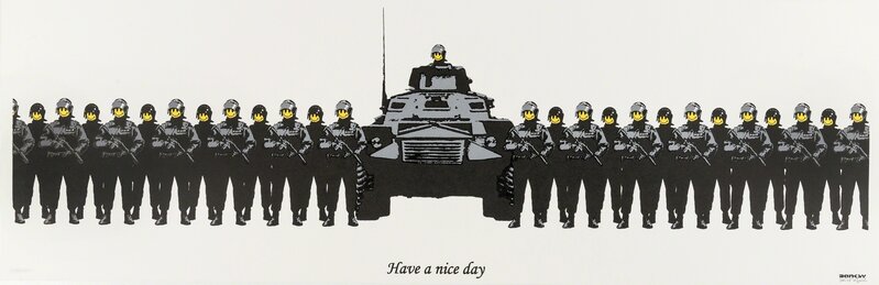 Banksy, ‘Have a Nice Day (Anarchist Book Fair)’, 2003, Print, Screenprint in colours, Forum Auctions