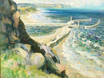 Orlando Greenwood, ‘Whitby harbour, Staithes’