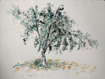 Brad Davis, ‘Rare 1 of a kind Acrylic painting or Monotype "Oak II"’, 1980-1989