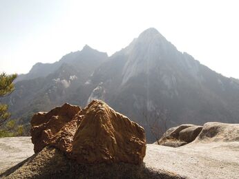 Seo Hae-Young, ‘Sculpting In A Mountain 1 – Sculpting Samgaksan Mountain (At The Yeongbong Peak)’, 2012