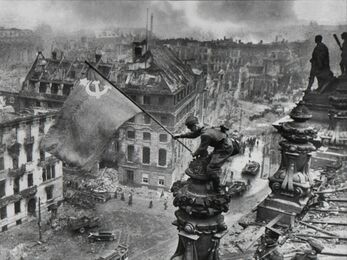 Yevgeny Khaldei, ‘Banner of Victory Over Reichstag, Berlin’, 1945