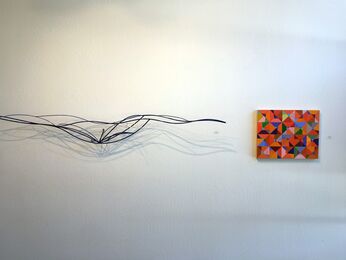 "Reaction of Rhythm", new paintings by Mark L. Emerson & "Distant Shores", new sculpture by Dean DeCocker, installation view