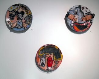 "Album Selections" by Patrick Marasso and "Feast - The Plate Show" by Invited Artists, installation view