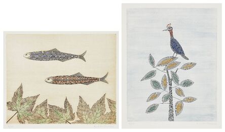 Keiko Minami, ‘Aigrette and Two Fish’, 977