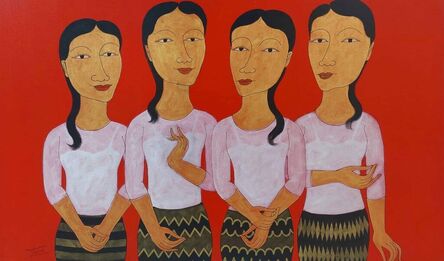 Min Zaw, ‘4 Standing Ladies ’, 2014
