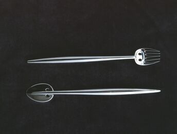 Charles Rennie Mackintosh, ‘ish knife and fish fork for Charles Rennie Mackintosh and Margaret Macdonald Mackintosh’