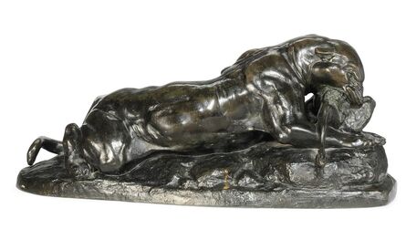 Antoine-Louis Barye, ‘Jaguar Tenant Un Liere’, mid/late 19th Century