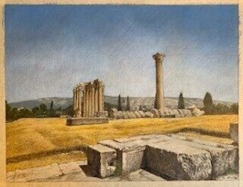 John Fotiadis, ‘The Temple of Olmypian Zeus, Athens facing East towards Mt. Hymettus’