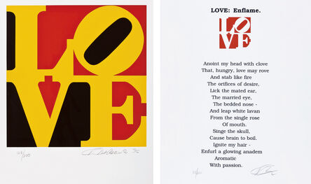 Robert Indiana, ‘The book of love #9, The book of love poem-love:Enflame (2 works)’, 1996