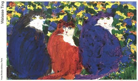 Walasse Ting 丁雄泉, ‘3 Cats’, 1990-2000