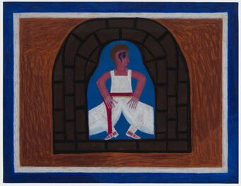 Eddie Arning, ‘Untitled (Man in cave)’, ca. 1970