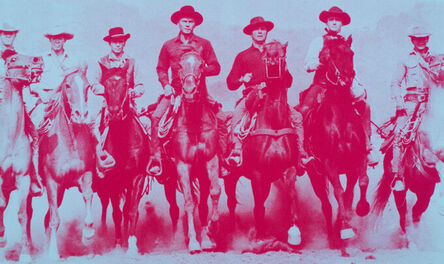 Russell Young, ‘Magnificent Seven (FAME+SHAME) (light blue + fushia)’, 2006