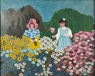 Trinidad Osorio, ‘Mujeres en Campo de Flores’, 1970s-1980s