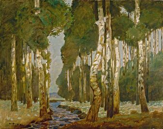 Ludwig Dill, ‘Birkenwald (The Birch Grove)’