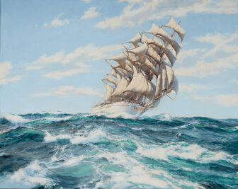 Montague Dawson, ‘Pounding the Waves - Dumbarton Rock’, 20th Century