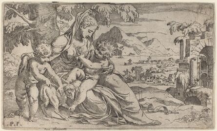 Orazio Farinati after Paolo Farinati, ‘Madonna and Child with John the Baptist’, 1590s