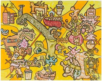 Sebastian "Batan" Matta-Clark, ‘Indian Summer, Abstract Surrealist Oil Painting 1970s’, 1970-1979