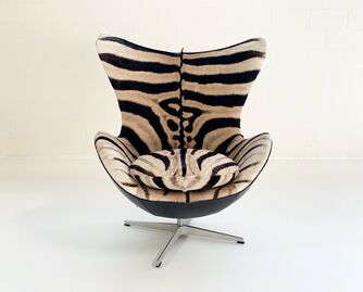 Arne Jacobsen, ‘Egg Chair Restored in Zebra Hide and Loro Piana Leather’, mid 20th century