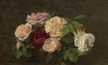 Henri Fantin-Latour, ‘_Roses de Nice_ on a Table’, 1882