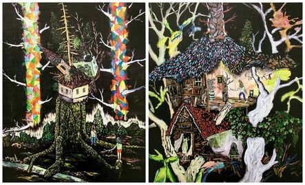 Yuichi Hirako, ‘Memories of My Garden - Tree House I & II (Two works)’, 2015
