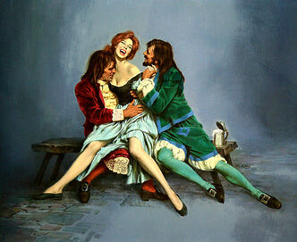 Morgan Kane, ‘Two Cavaliers with Harlot’, 20th Century