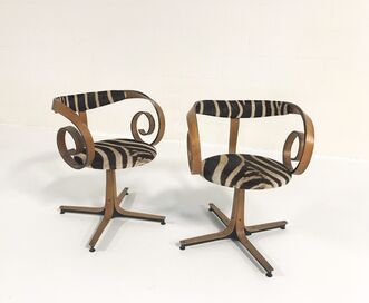 George Mulhauser, ‘Sultana Chairs Restored in Zebra Hide’, ca. 1965