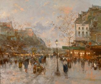 Edouard-Léon Cortès, ‘Paris, Boulevard Animé (Près de Montmartre)’, ca. 1905