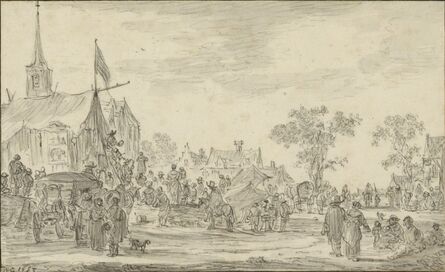 Jan van Goyen, ‘A Village Festival with Musicians Playing Outside a Tent’, 1653