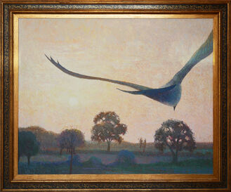 Hib Sabin, ‘Pastel-Toned Abstract Impressionist Dusk Landscape with a Bird’, ca. 1980