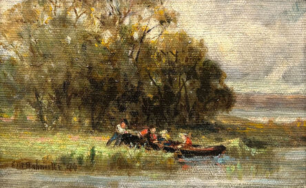 Edward Mitchell Bannister, ‘Untitled [Launching a Rowboat]’, 1884