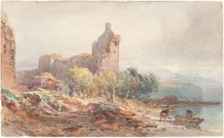 William Leighton Leitch, ‘A Ruined Castle on a Lake’, 1881