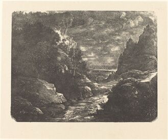 Rodolphe Bresdin, ‘The Stream in the Gorge’, 1880
