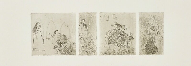 David Hockney, ‘Study for Rumplestiltskin’, 1961, Print, Four etchings, printed on one sheet of handmade Crisbrook paper, with full margins, Phillips