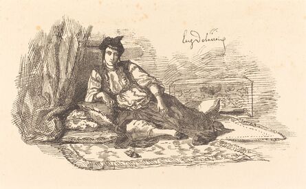 Eugène Delacroix, ‘Jewish Woman of Algiers  (Juive d'Alger et une rue à Alger)’, 1838
