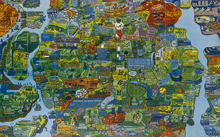 Öyvind Fahlström, ‘Section of World Map-A Puzzle’, 1973