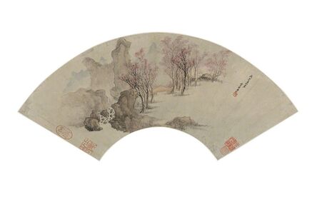 Ch'i Fan, ‘Fan Format, Cherry Blossoms’, Late Ming/early Qing Dynasty