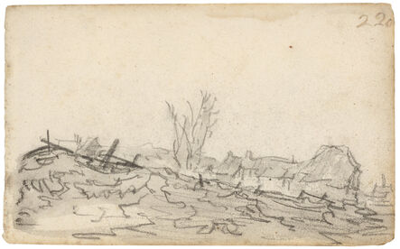 Jan van Goyen, ‘A village beyond a hill’, ca. 1651